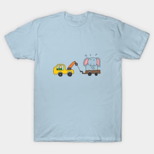 cute tow truck towing an elephant T-Shirt